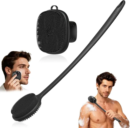 Miniatura 13 de Cepillo facial de silicona para hombres, cepillo de limpieza facial de silicona, cepillo de lavado facial de silicona manual impermeable, limpieza