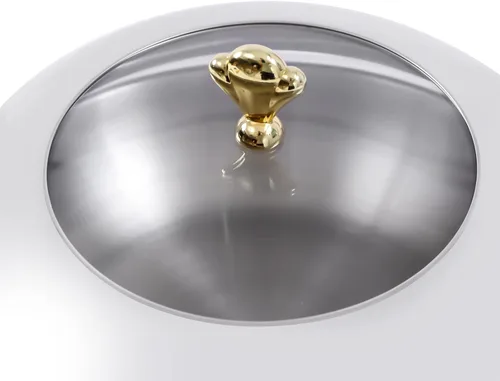 Miniatura 5 de Plato redondo para rozar, bandeja calentadora de bufé de acero inoxidable de 3.17 cuartos de galón con tapa y soporte de combustible para cocina
