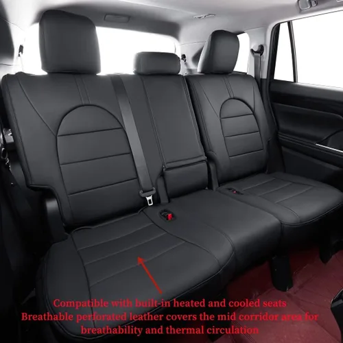 Miniatura 4 de Coverdream Fundas de Asiento Personalizadas para Honda Pilot EX-L, Edición Especial, Touring, Sport 2016 2017 2018 2019 2020 2021 2022-Segunda Fila
