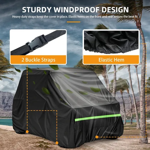 Miniatura 6 de Funda para UTV de 2 a 3 plazas, impermeable, resistente, 600D, lado a lado, compatible con Polaris RZR Ranger Can-Am Defender Teryx Pioneer