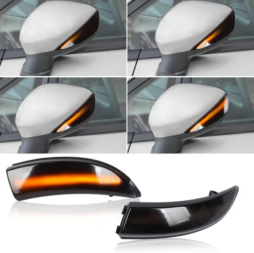 Miniatura 8 de [2 piezas] Luces de señal de giro secuenciales de espejo lateral para Ford Edge 2015 2016 2017 2018 lente ahumada ensamblada FT4B13B382AA