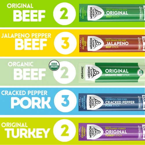 Miniatura 3 de Mission Meats Paquete Variado con Carne de Res Orgánica Certificada, Alimentada con Pasto, Pavo de Corral, y Cerdo con Pimienta Negra – Sin Gluten