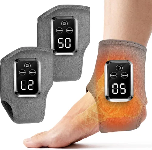 YAZHI Masajeador de pies 2 en 1 con envoltura de calentamiento – Relájate y renueva masajeador de pies y tobillos con 3 modos y 4 niveles de calor,