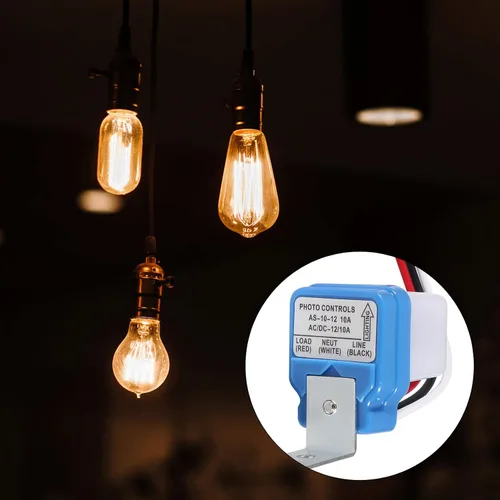 Miniatura 7 de Interruptor de fotocélula de 12 V 10 A, interruptor automático de sensor de luz de fotocélula de encendido/apagado automático, interruptor de luz a
