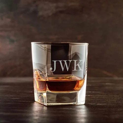 Miniatura 5 de Vaso de whisky con monograma Vidrio de rocas personalizado Vidrio de whisky padrino Vaso de whisky personalizado Vaso de whisky grabado