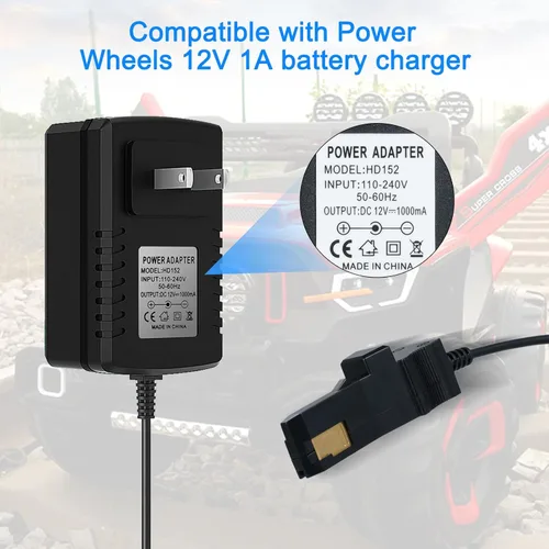 Miniatura 4 de Cargador de batería de repuesto de 12V para cargador de batería de Power Wheels para todas las Power Wheels Cargador de 12 voltios para Fisher-Price