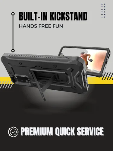 Miniatura 4 de ArmadilloTek Vanguard - Funda diseñada para Samsung Galaxy S20+Plus (versión 2020) de grado militar, cuerpo completo, resistente, con soporte