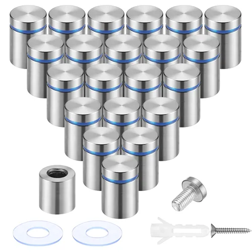 Miniatura 32 de Pelopy 8 Piezas Tornillos Separadores de Letreros Tornillos para Publicidad Acero Inoxidable Soportes Separadores de Pared Clavo de Vidrio Acrílico