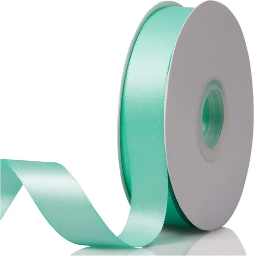 Miniatura 80 de Cinta de satén de doble cara verde manzana de 1-1/2 x 50 yardas, rollos de cinta de tela de alta densidad de color sólido, ideal para envolver