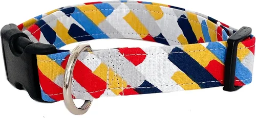Miniatura 2 de Collar de perro New Wave en rayas rojas (XS)
