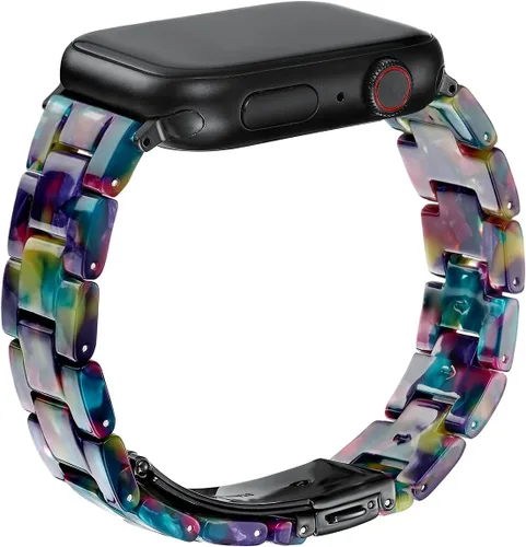 Miniatura 19 de Wongeto - Correa de resina compatible con Apple Watch Band (38mm 40mm) 1.496 pulgadas, 1.575 pulgadas, serie 5/4/3/2/1 para mujer y hombre con Rosa