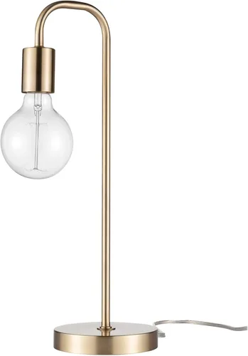 GLOBE Electric 67433 Holden - Lámpara de mesa de 18 pulgadas, latón mate, moderna, mesita de noche, decoración de dormitorio, sala de estar, luz de