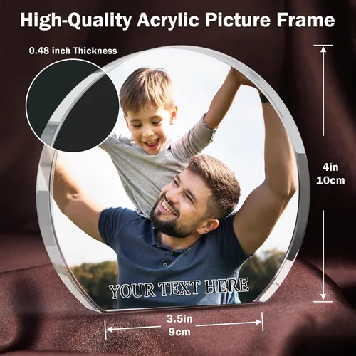 Miniatura 2 de Marcos de fotos personalizados, marco de fotos acrílico con texto fotográfico, regalos de cumpleaños personalizados para mujeres y hombres, regalos