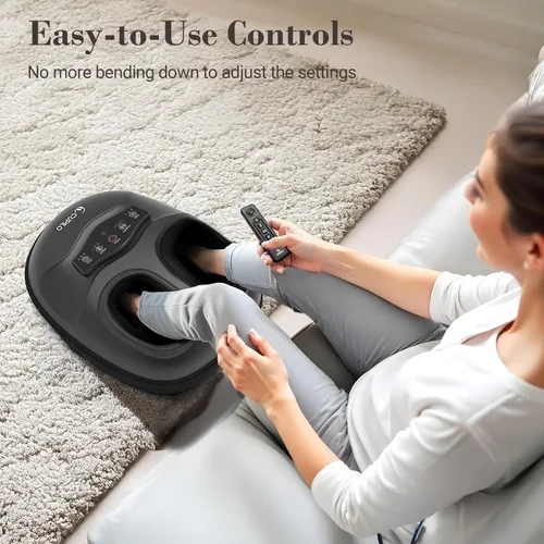 Miniatura 3 de CuPiLo Masajeador de Pies FSA con Calor y Control Remoto - Elegible para HSA, Masajeador de Pies para Fascitis Plantar y Neuropatía, Amasado