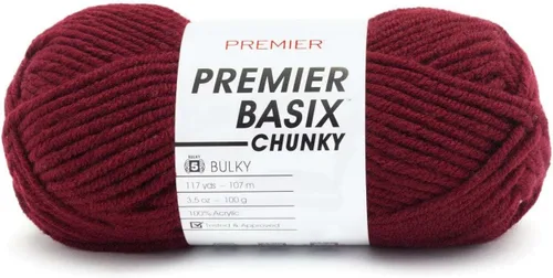 Miniatura 26 de Premier Yarns Basix Hilo Chunky Grueso, Perfecto para Elaborar Proyectos Rápidos, Peso Voluminoso, Hilo Acrílico, Acero, 3.5 onzas, 117 yardas