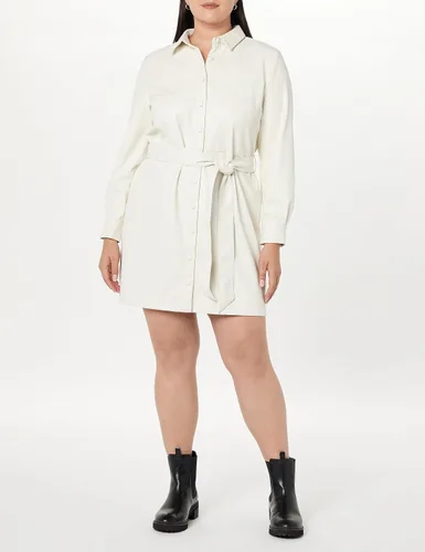 Miniatura 5 de The Drop Vestido camisero de cuero vegano Sam para mujer