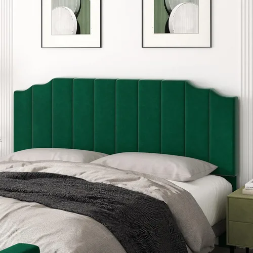 Miniatura 11 de Befurtori Cabecera Solo Tamaño King, Cabecera de Terciopelo Montada en Pared King para Cama Ajustable Cabecera Moderna Tapizada Fácil Montaje, Gris