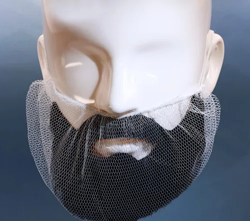 Miniatura 3 de ONLYKXY 50 piezas de cubierta de barba de nailon blanco protector de barba para hombres, servicio de alimentos, cocina, limpieza, construcción