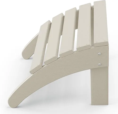 Miniatura 7 de WestinTrends Reposapiés otomano Adirondack para patio al aire libre, taburete de madera de polietileno para todo tipo de clima, ampliamente Arena