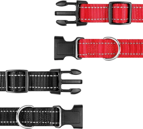 Miniatura 3 de Collares reflectantes de nailon para perros, con hebilla de liberación rápida, collares de nailon de seguridad ajustables para perros pequeños