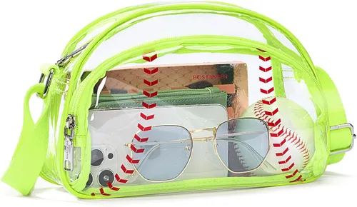 Miniatura 12 de BOSTANTEN Bolsa transparente para mujer, aprobada para estadios, bolsas transparentes pequeñas, bolso cruzado de moda para conciertos, eventos