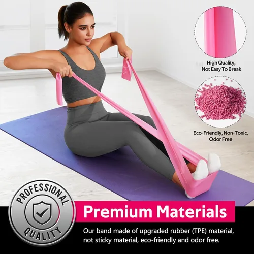 Miniatura 3 de WALITO Bandas de resistencia para entrenamiento, bandas de ejercicio para mujeres y hombres, bandas de entrenamiento para terapia física, 1.Rosa