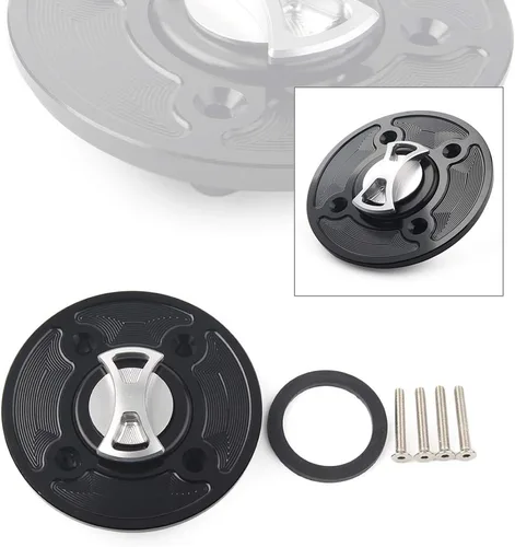 Miniatura 2 de 1 unids plata Keyless Twist off combustible tanque tanque cubierta para Kawasaki Ninja 400 650 Z900 Versys 1000