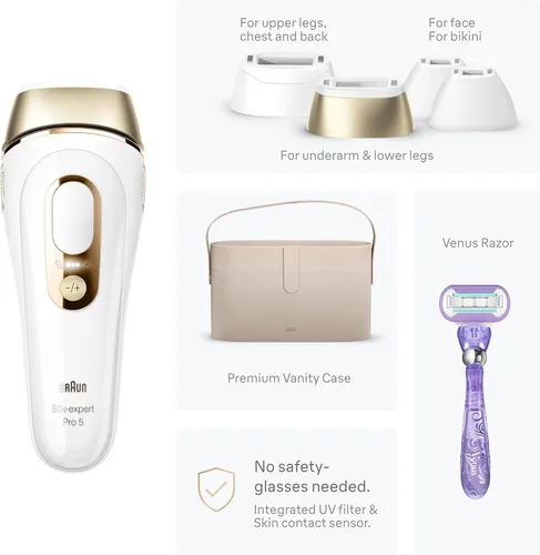 Miniatura 11 de Braun IPL Silk·Expert Pro 5 PL5347 - Sistema de depilación en casa de última generación para mujeres y hombres, resultados de larga duración, 3