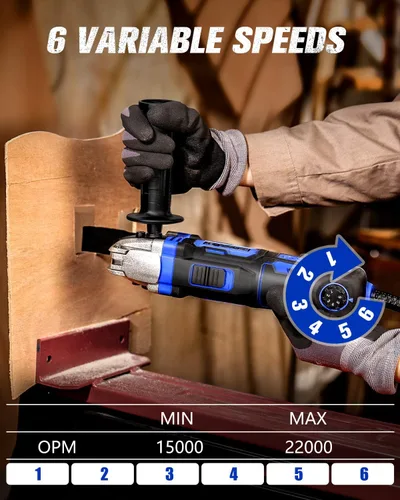 Miniatura 3 de AVID POWER Herramienta oscilante, multiherramienta oscilante de 3.5 amperios con ángulo de oscilación de 4.5°, 6 velocidades variables y 13