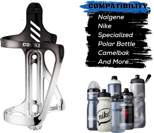 Miniatura 3 de Corki Cycles - Soporte para botella de agua de aleación de aluminio para bicicleta de entrada derecha e izquierda, para bicicletas de carretera