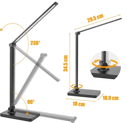 Miniatura 5 de DWEPTU Lámpara de escritorio recargable Lámparas de escritorio LED Lámparas de escritorio para cuidado de los ojos Lámpara de oficina regulable