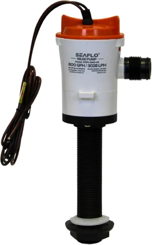 Miniatura 12 de SEAFLO Bomba aireadora Baitwell/Livewell Serie 04 de 800 GPH con entrada recta, 12 V CC, motor de cartucho reemplazable para agua salada/dulce