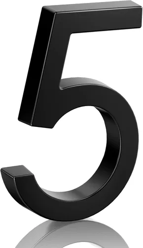 Miniatura 21 de Número de casa flotante de acero inoxidable de 5 pulgadas, números de casa modernos de metal antioxidante con kits de clavos para puerta, jardín