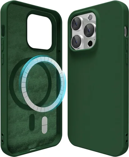Miniatura 113 de oakxco Funda de silicona para iPhone 12 Pro Max, magnética, compatible con carga inalámbrica Magsafe, cubierta protectora de goma suave y delgada