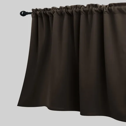 Miniatura 12 de KOUFALL Cenefa beige para ventanas de 16 pulgadas de largo, cortinas cortas para filtrar la luz sobre el fregadero