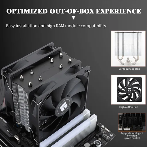 Miniatura 3 de Thermalright Assassin X 120R SE Plus - Enfriador de CPU, tubos de calor de 0.157 x 0.236 in, velocidad de 1550 rpm, ventilador silencioso PWM