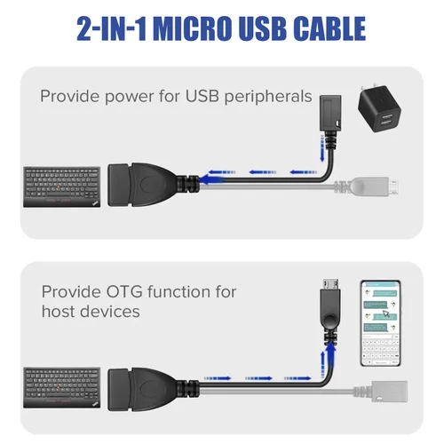 Miniatura 4 de Eanetf Cable OTG para fire Stick, cable micro OTG para Samsung Galaxy, Amazon Fire TV, compatible con LG HTC, Android, tableta, host micro USB