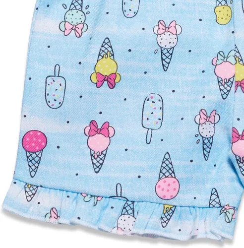 Miniatura 12 de Disney Minnie Mouse - Conjunto de camiseta floral arcoíris y pantalones cortos de cambray, tallas de bebé a niño grande (12 meses - 14-16)