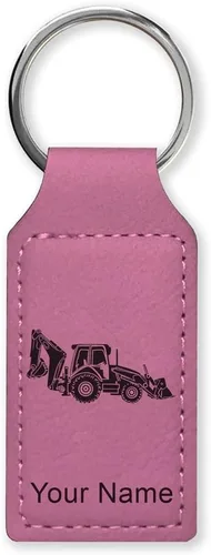 Miniatura 16 de LaserGram Llavero rectangular, retroexcavadora, grabado personalizado incluido