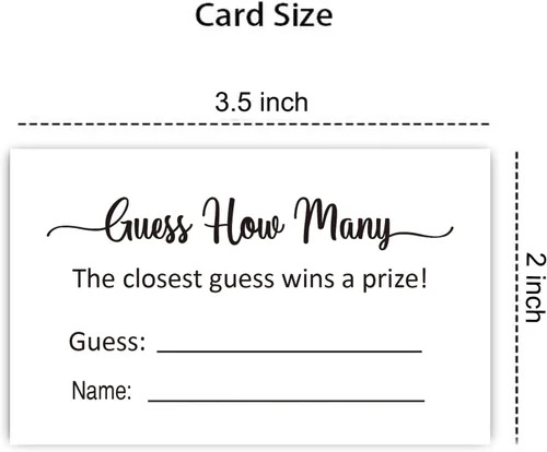 Miniatura 2 de KONKAVA Adivina cuántas cartas de juego, (50 tarjetas), tarjetas de juego para baby shower (minimalista) 3.5 x 2 pulgadas