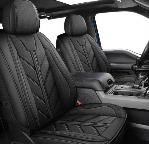 Miniatura 9 de Fundas de asiento de camión compatibles con Ford F-150 2009-2025 XL XLT Lariat King Ranch Platinum Tremor Pickup, protector de cojín de piel