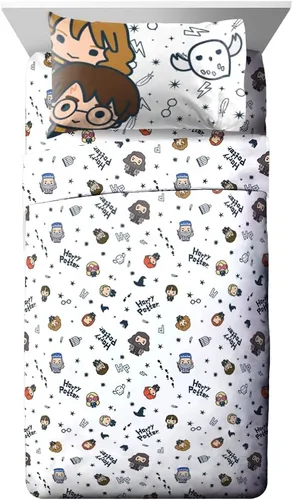 Miniatura 3 de Conjunto de ropa de cama de 5 piezas de Harry Potter para cama individual - Incluye Harry, Ron, Hermione y Luna - (Producto oficial de Harry Potter)