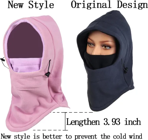 Miniatura 28 de Pasamontañas de forro polar cálido para bicicleta de esquí, máscara de cara completa, calentador de cuello, gorra deportiva de invierno