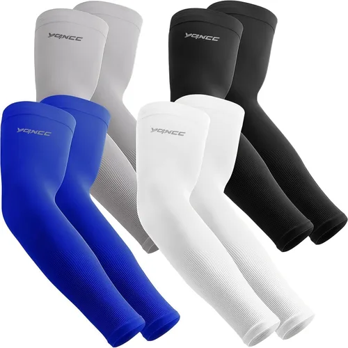 YQXCC 4 Pares de Mangas para Brazos para Hombres Mujeres | Protección UV Solar de Enfriamiento UPF 50 | Mangas de Compresión Deportivas 1 par