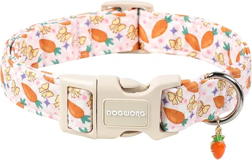 Miniatura 42 de DOGWONG Collar de Algodón Navideño para Perro, Collar de Perro Rojo de Papá Noel, Collares Duraderos para Mascotas de Fiestas Navideñas, Lindo Rojo
