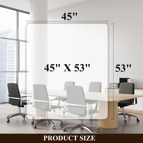 Miniatura 5 de Alfombrilla para silla de oficina para suelos duros - 45''×53'', protector de suelo transparente de PVC resistente para madera/azulejos