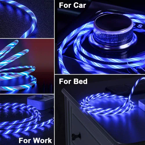 Miniatura 6 de Cable USB C, cargador tipo C de 6 pies de luz de carga rápida, cable USB tipo C compatible con iPhone 15, Samsung Galaxy S10 S9 S8 Plus, Note 10 9