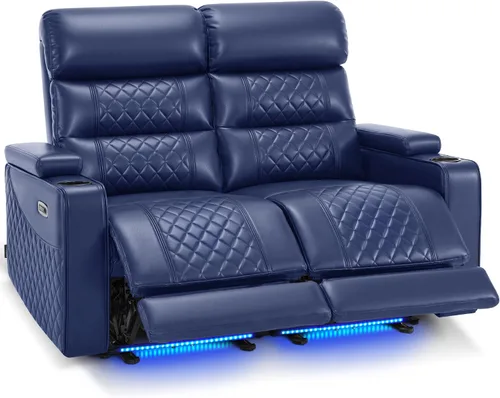 Miniatura 28 de MCombo Sofá Loveseat Eléctrico de 3 Asientos de 76.7'' para Adultos, Asiento de Cine en Casa con Reposacabezas Eléctrico, Certificado FSC, Puertos
