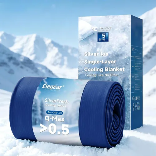 Miniatura 13 de Elegear Arc-Chill 3.0 - Mantas refrescantes para dormir con calor, fibra fría 3.0 con iones plateados para pieles sensibles, ultra ligeras