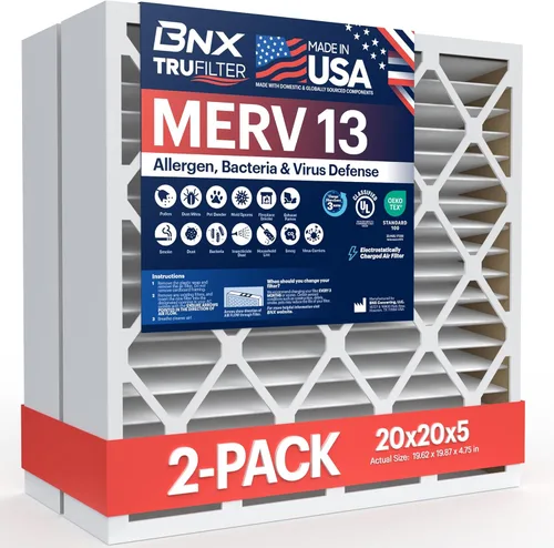 Miniatura 29 de BNX TruFilter - Filtro de aire 10 x 10 x 1 MERV 13, electrostático plisado, para aire acondicionado, HVAC y hornos, para alergias, polen, moho